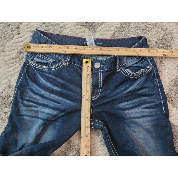 Maurices Jeans Womens Medium Blue Dark Wash Embroidered Stretch - Picture 3 of 7